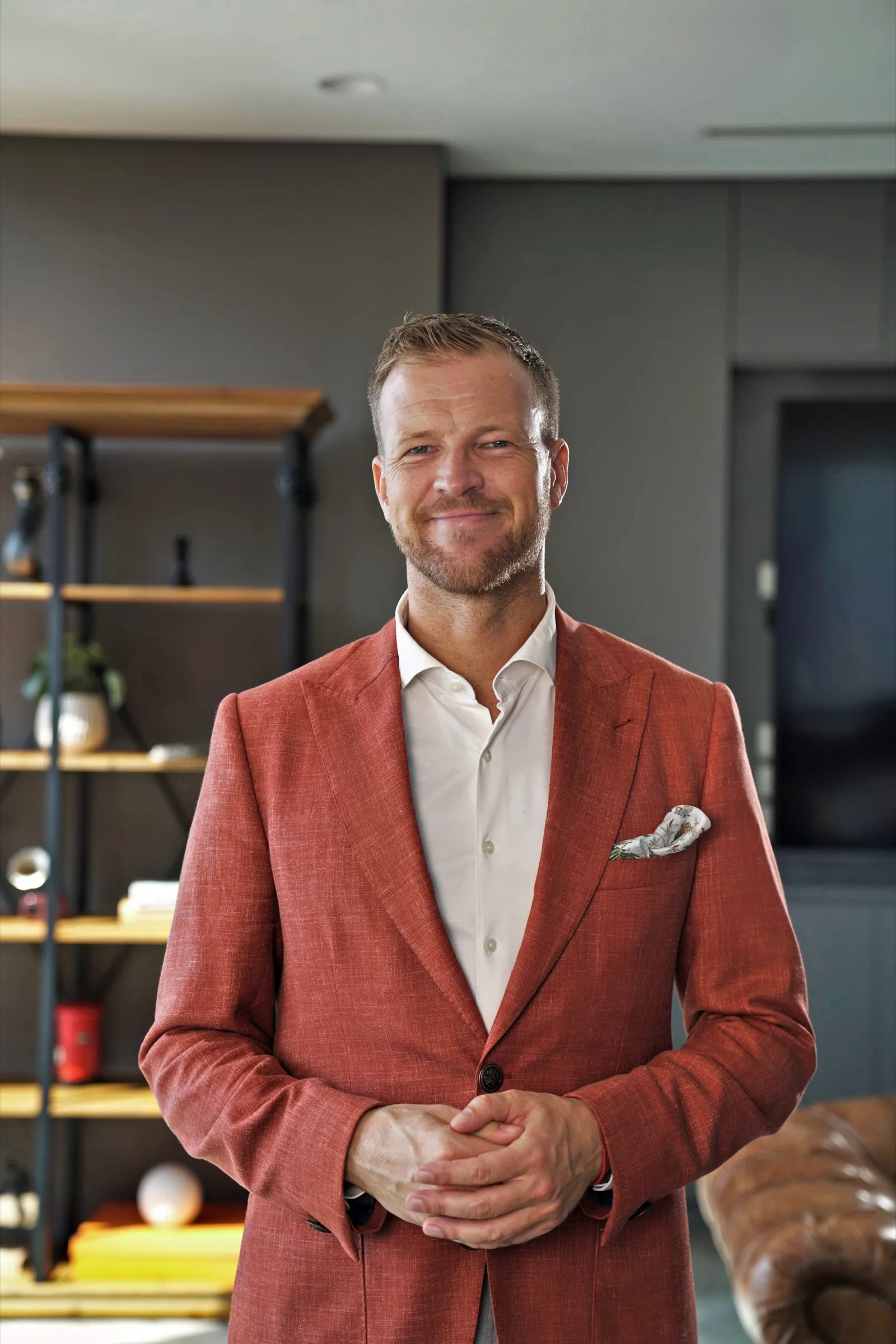 Lasse Frederik Pedersen, founder of Pedersen Real Estate, in his office